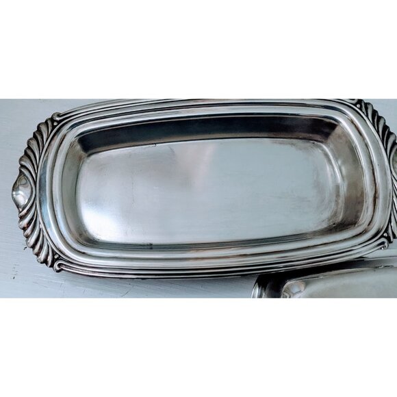 Vintage Wm A Rogers Silver Plated Butter Dish with Lid 9" Oval 1960s 70s - Picture 6 of 7